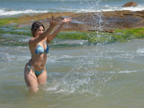 Milf Layla is waiting for you on the beach.